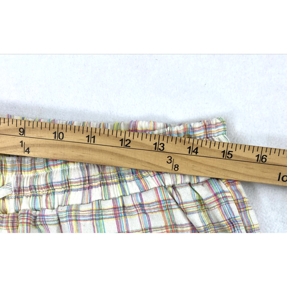 Lili Sidonio Pants Womens Large Neon Plaid Seersucker Elastic Cuff Cargo Pockets - Picture 8 of 14